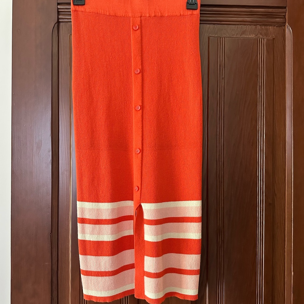 Saks Fifth Avenue Vibrant Orange Midi Skirt
